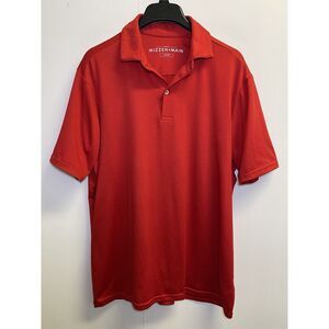 Mizzen + Main Polo Shirt‎ Mens Large Red Solid Performance Stretch